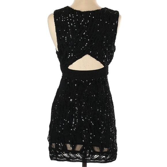 Free People Snake Charmer Black Sequin Mini Dress - Picture 5 of 10